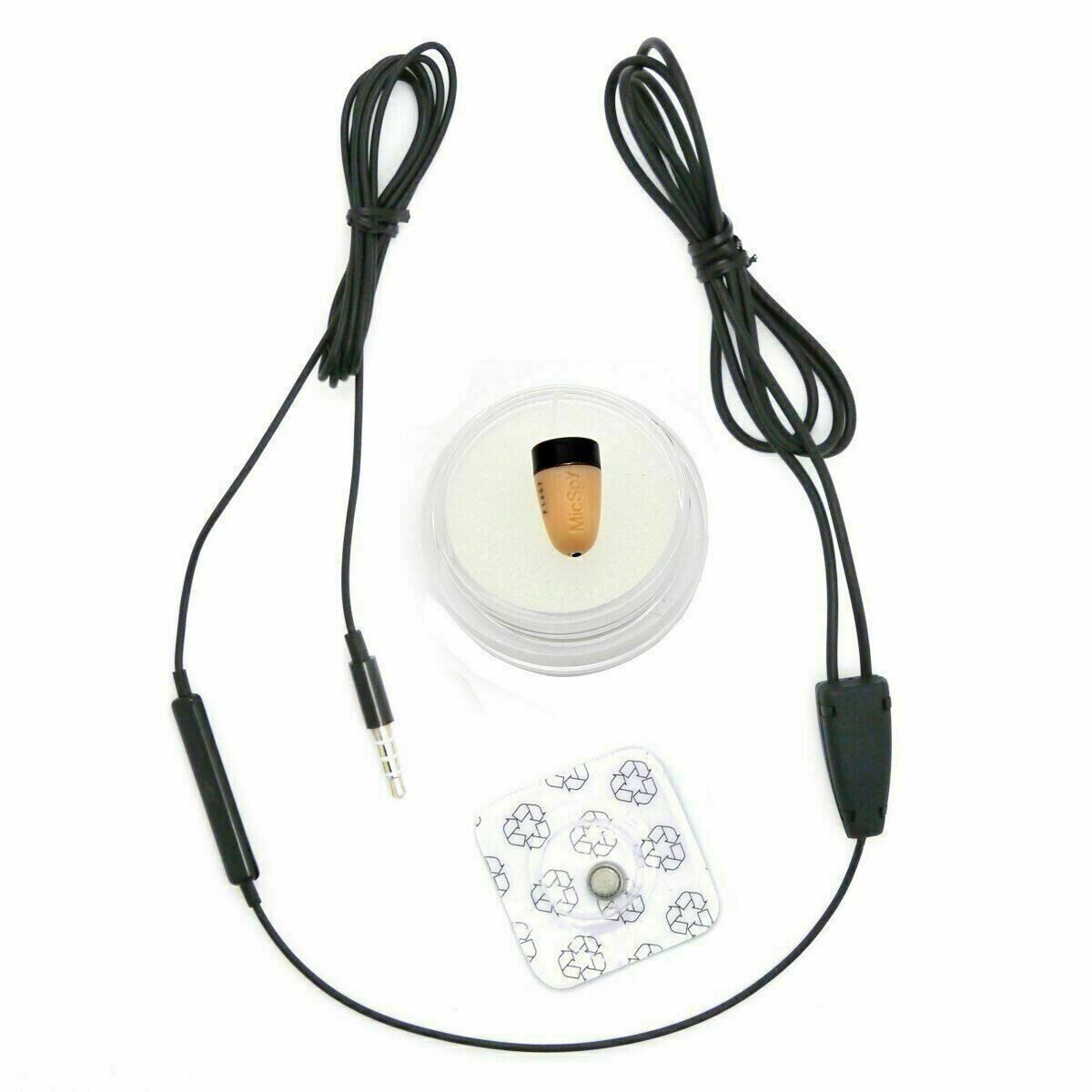 SpionProfi 3,5mm Klinke Mini Kopfhörer Hörer Prüfung Telefon Spionage Musik Hören Headset (Mini Spy Headset Set Hörer Kopfhörer Spionage Prüfung Schule Test)