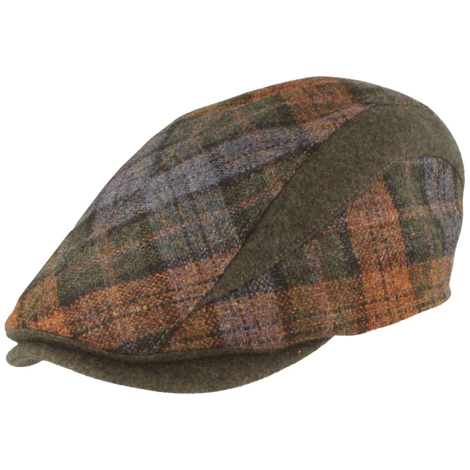 Mayser Schiebermütze mehrteilige Patchwork Woll-Flatcap Sid mit Karo-Muster