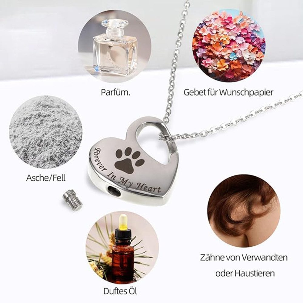 Coonoor Kette mit Anhänger Titanstahl Urnenhalskette mit Gravur – Herz Gede günstig online kaufen