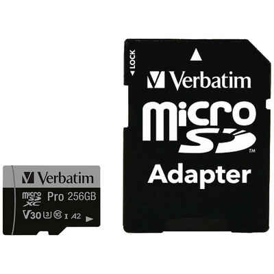 Verbatim microSDXC-Karte Speicherkarte (4K-Videounterstützung, A2-Leistungsstandard, inkl. SD-Adapter)
