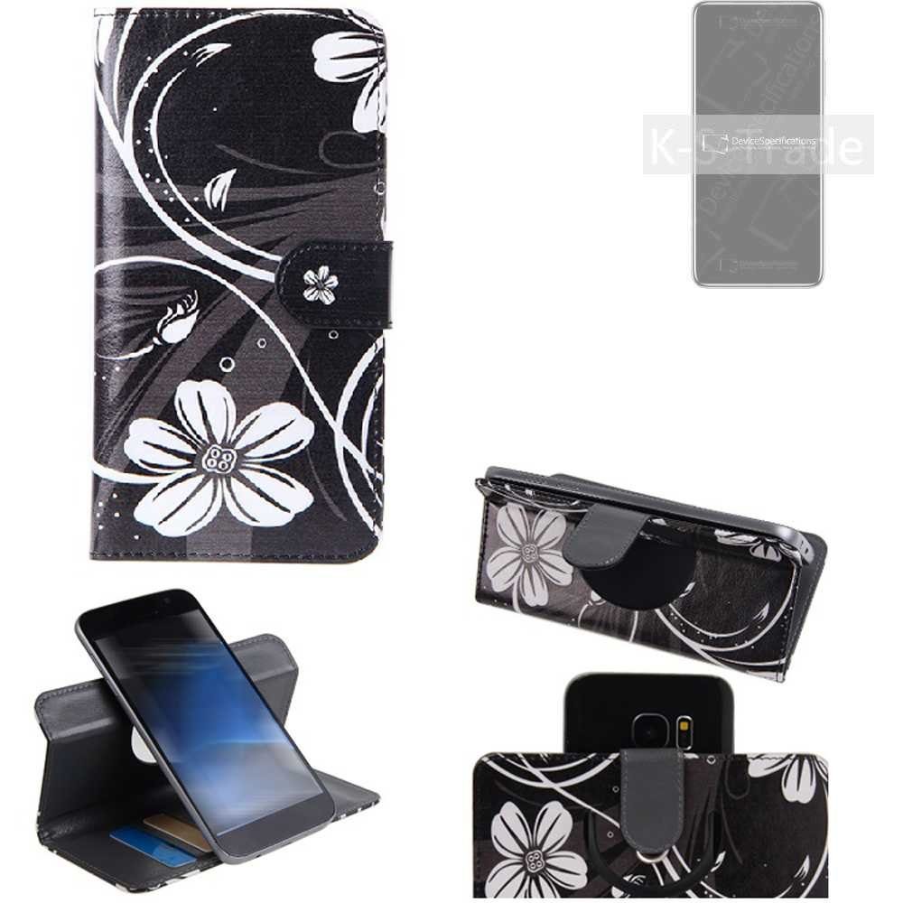 K-S-Trade Handyhülle für Xiaomi Redmi Note 9 Pro 5G, Schutzhülle Handyhülle Hülle 360° Wallet Case ''Flowers''