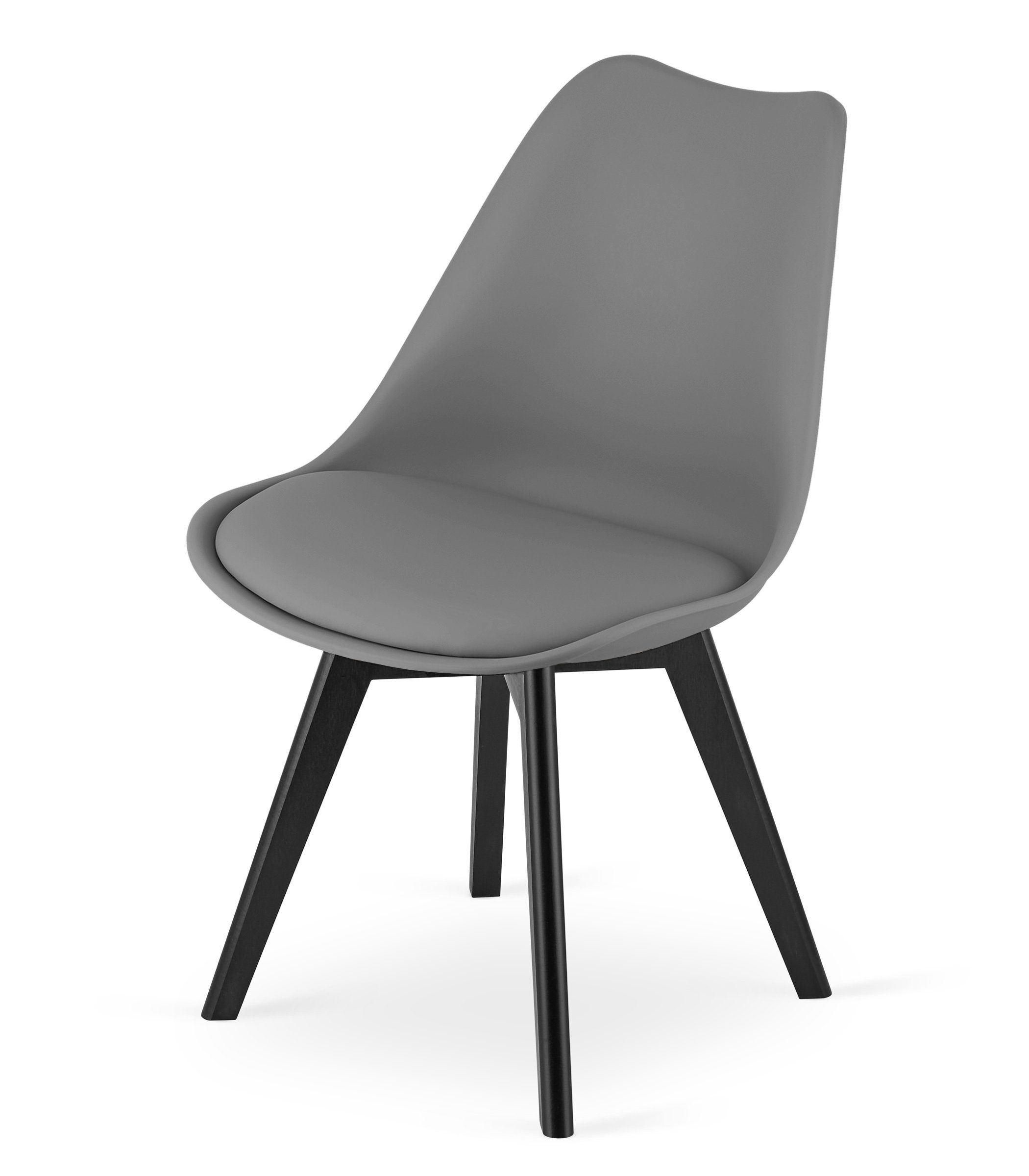 Home Collective Esszimmerstuhl Stuhl in insgesamt 11 Farben, Wohnzimmerstuhl, bequem und stabil (1 St), Schalenstuhl, 1x graphit grau mit Vollholzbeinen in schwarz schwarz | graphit