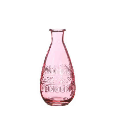NaDeco Dekovase Glas Flasche Rome in Hellpink h. 15,8 cm Ø 7,5 cm