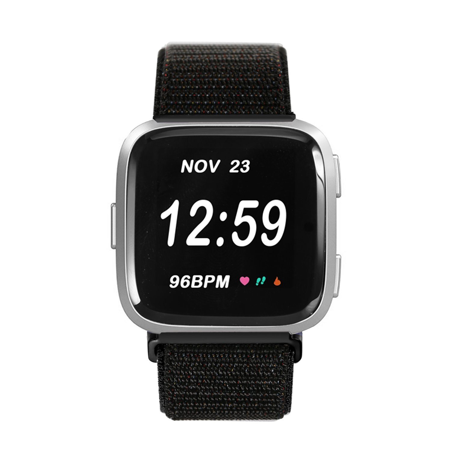 Uhrenarmband, Diida kompatibel Versa Fitbit 2/ Schwarz Nylonbänder Armband, lite, mi Band, versa Versa/ band, Smartwatch-Armband Watch t