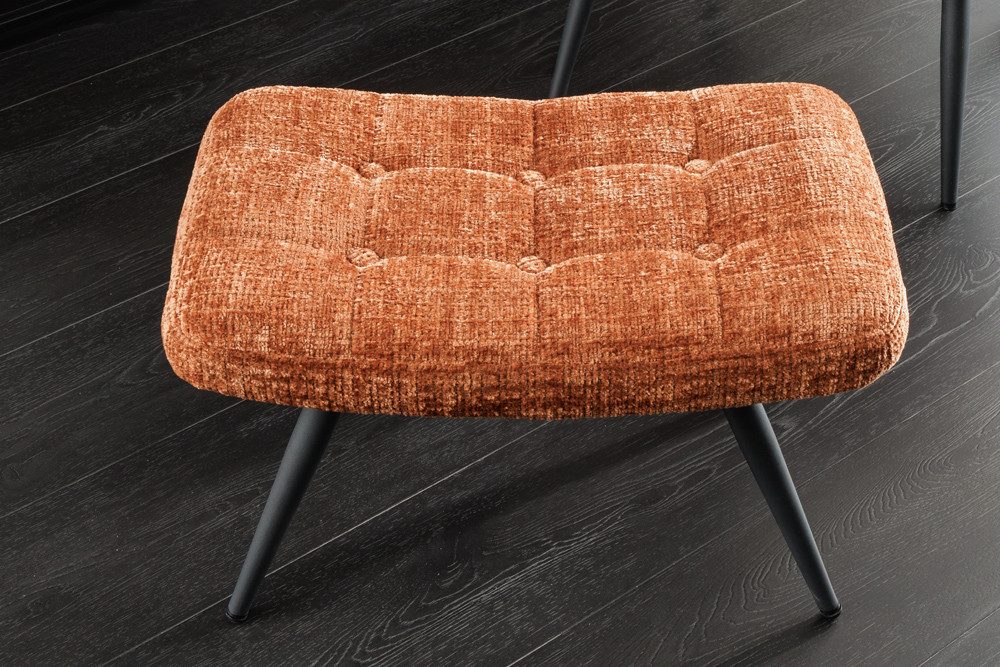 riess-ambiente Fußhocker SCANDINAVIA rostbraun/schwarz - Chenillestoff, günstig online kaufen