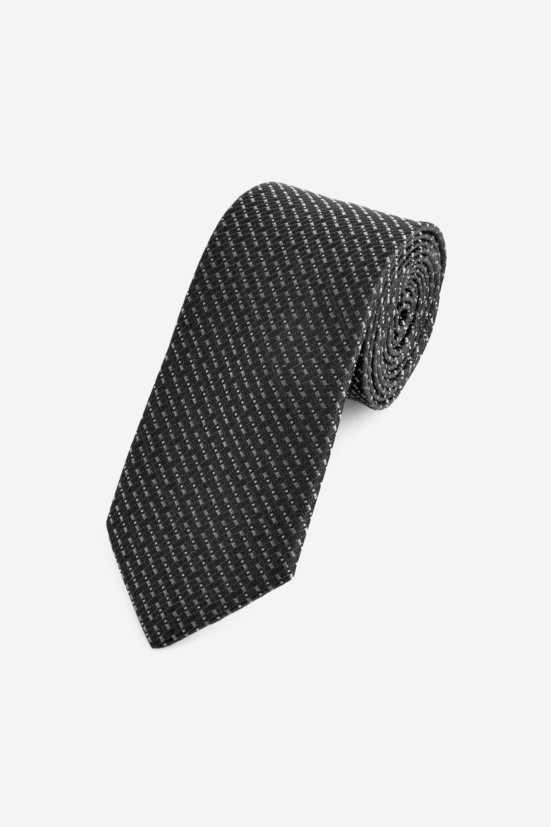 Next Krawatte Signature-Krawatte, hergestellt in Italien (1-St) Black/Silver