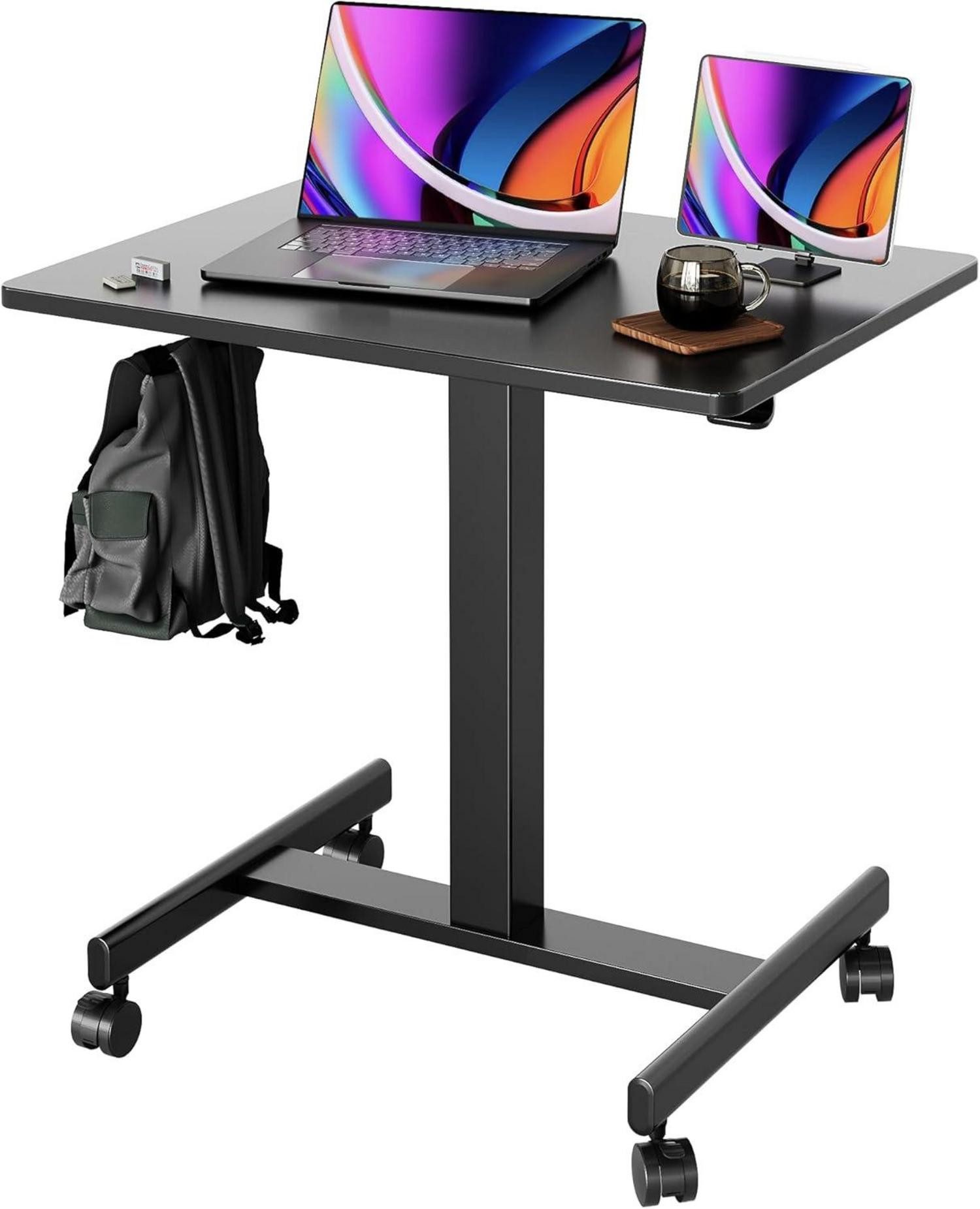 LuxusKollektion Stehpult Höhenverstellbarer Stehpult Klein mit Rollen und Haken 65×48 cm
