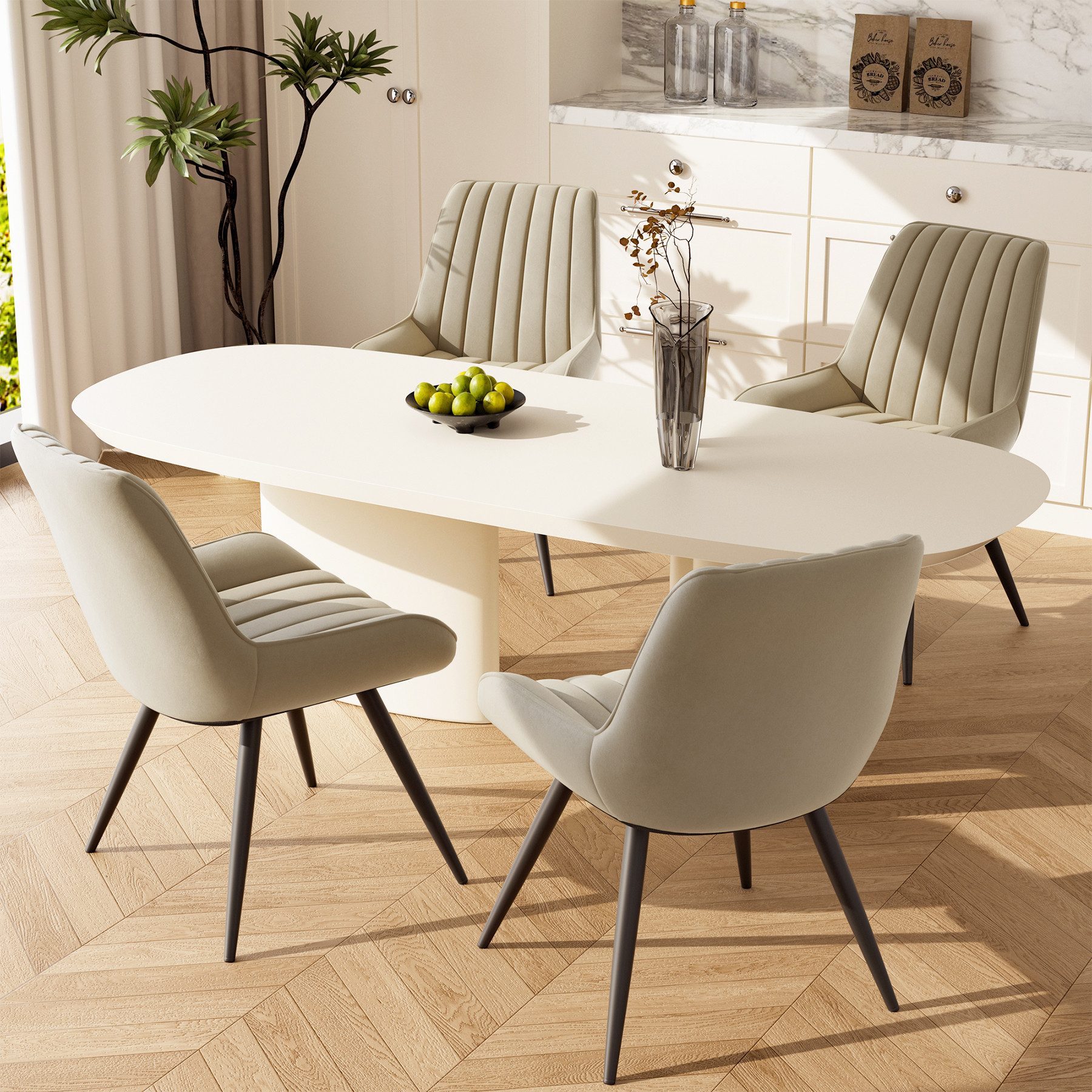 HawthyHome Esszimmerstuhl Stuhlset – Polsterstühle, Moderner Küchenstuhl (2 St), mit Ergonomischer Rückenlehne und Metallbeinen – Bild 4 von 5