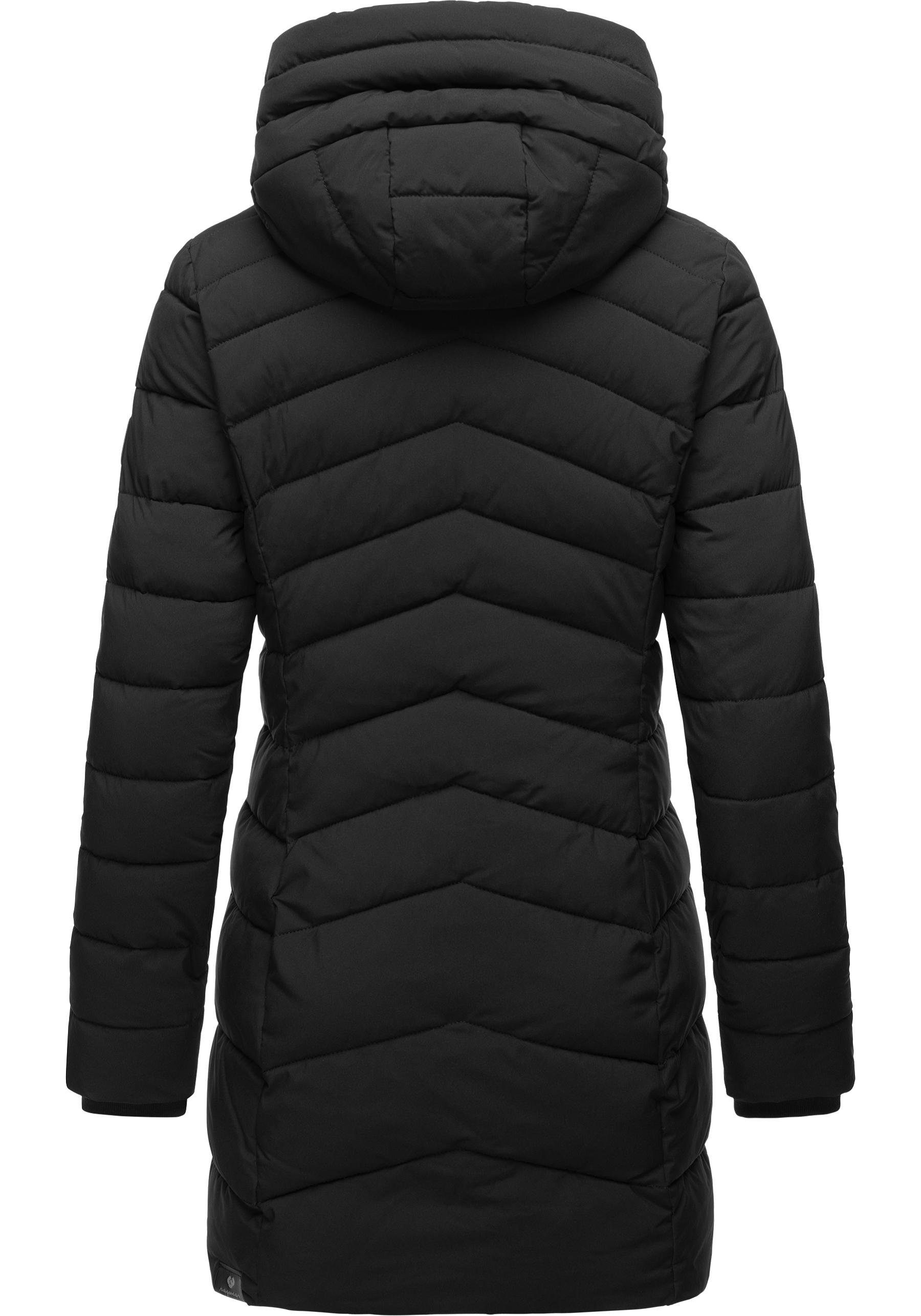 Ragwear Wintermantel Teela Wasserdichter Steppmantel mit hohem Kragen