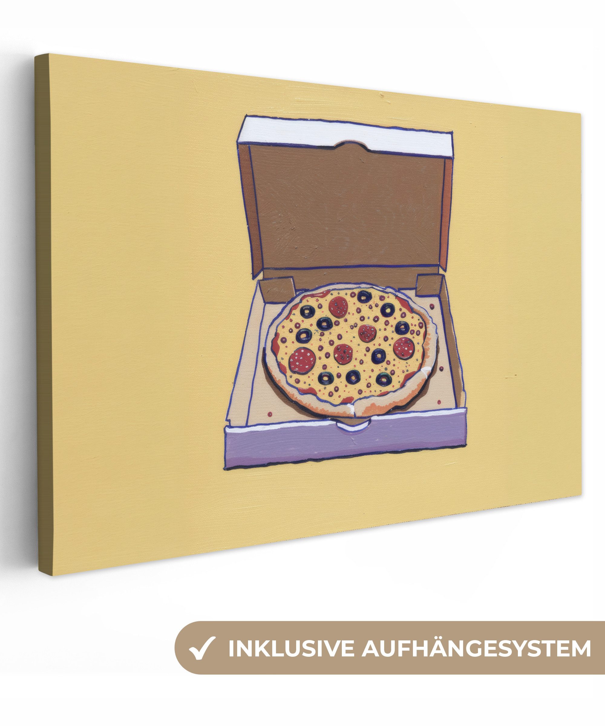 OneMillionCanvasses® Leinwandbild Pizza - Schachtel - günstig online kaufen