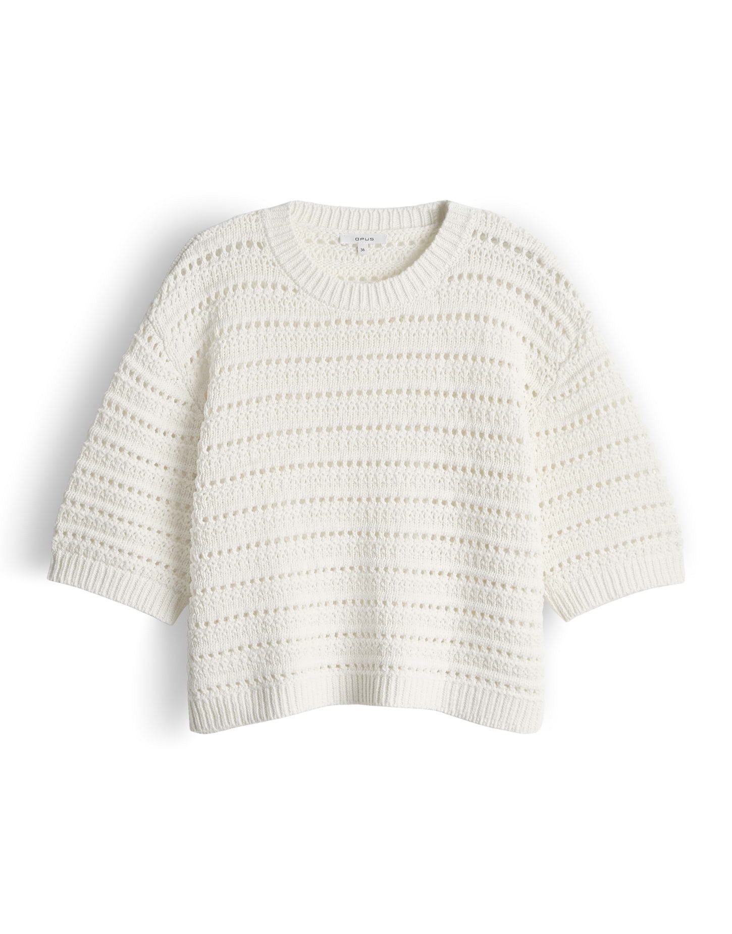 OPUS Kurzarmpullover Kurzarmpullover aus BCI Cotton Mix Boxy Fit, Schlitze in den Seiten