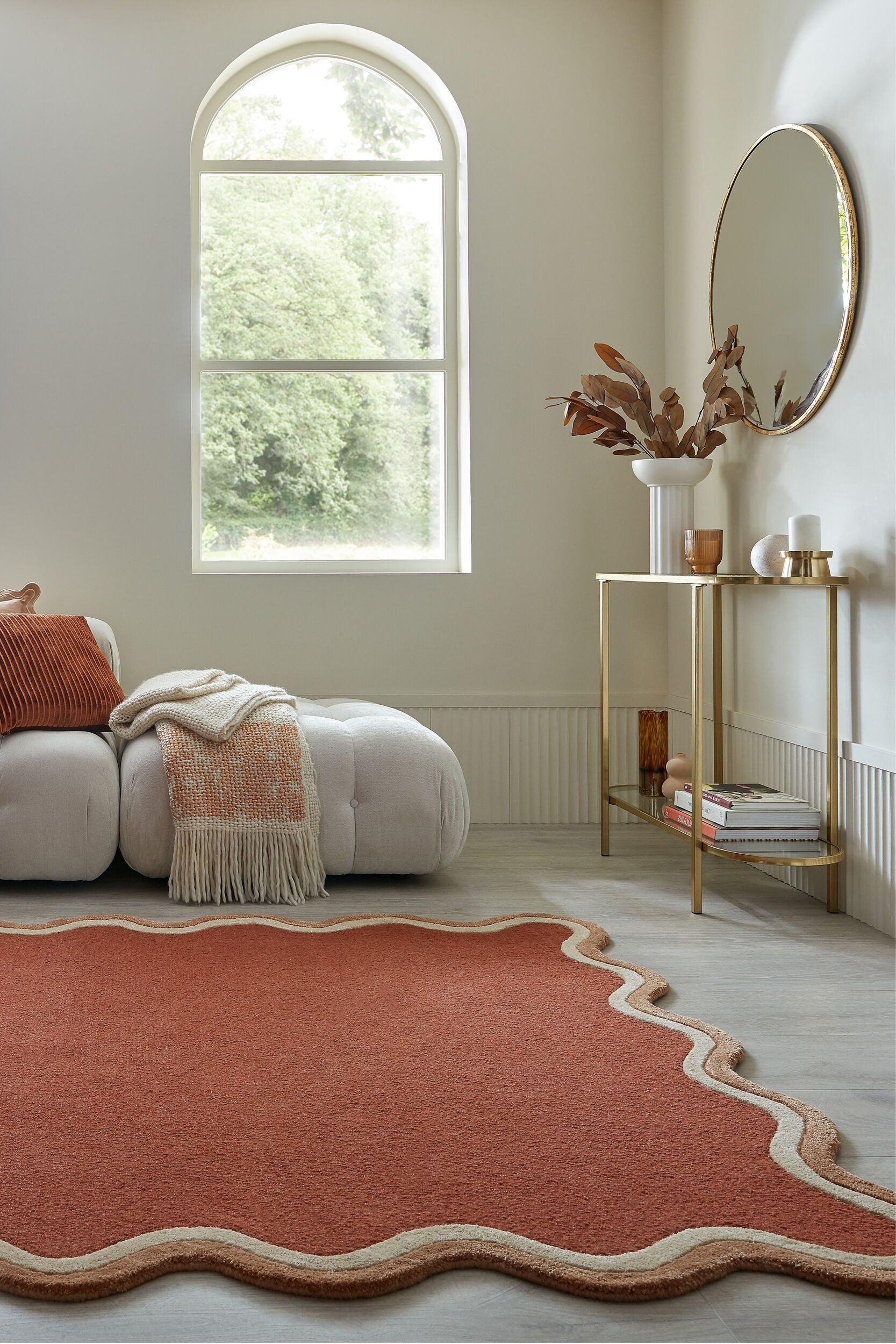 FLAIR RUGS Wollteppich RIVO, wellenförmig, Höhe: 8 mm, mit leichtem Schimmer, 100% Wolle