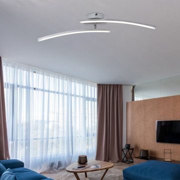 Globo Deckenleuchte Deckenleuchte LED Wohnzimmer Schlafzimmer Deckenlampe Kristalle, CCT-Technik möglich, LED fest integriert, Warmweiß, Esszimmer, Garderobe & Flur, Gästezimmer, Küche, Flur