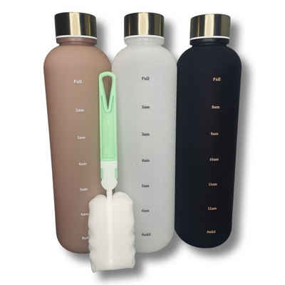 Botells Trinkflasche »1 Liter - auslaufsicher, Kohlensäure geeignet - Wasserflasche«, motivierender Zeitmarkierung BPA-frei Sport - Trinkerinnerung