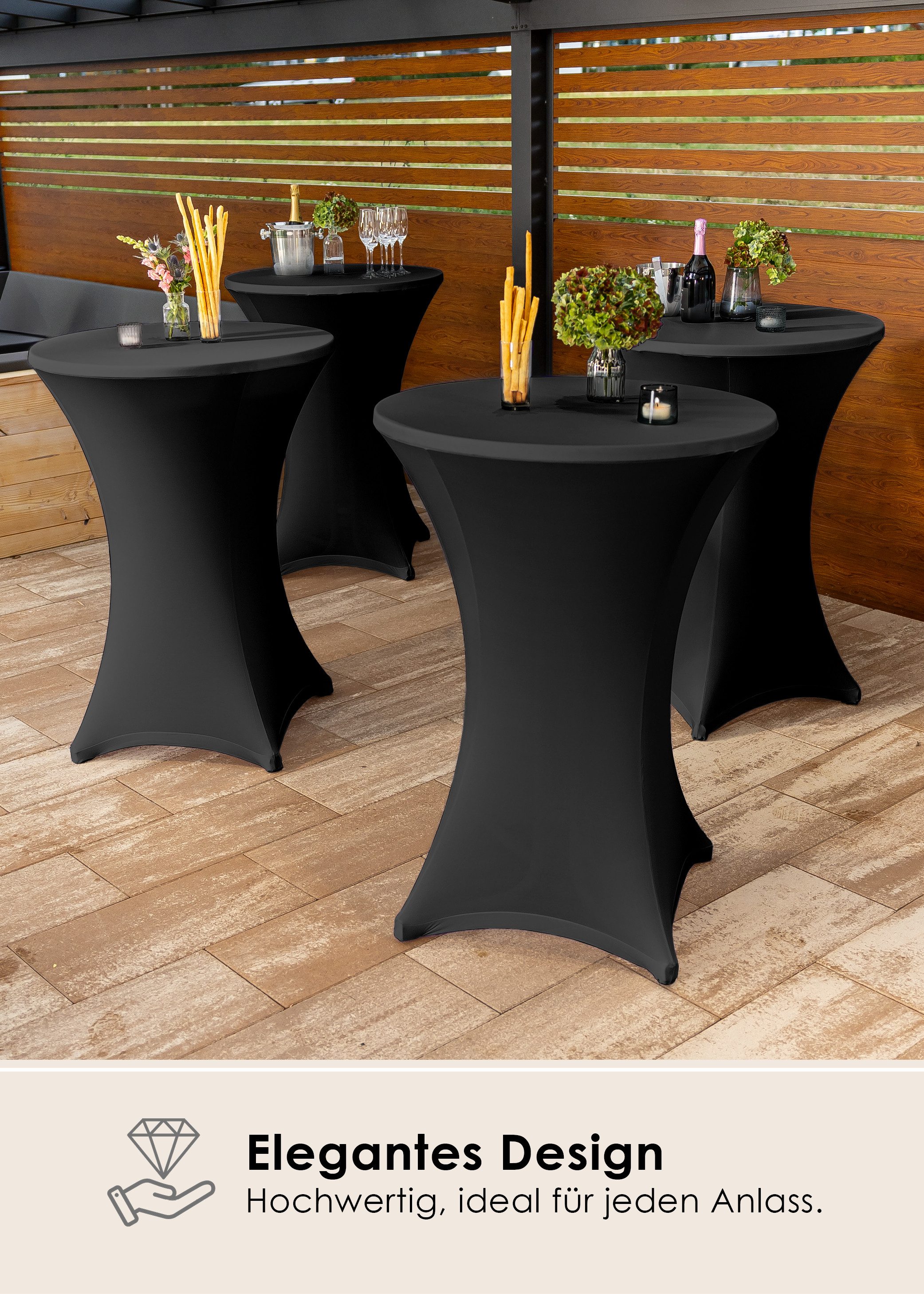 Gräfenstayn Stehtischhusse 2er Set Stretchbezug Stehtisch Hussen, Elegante günstig online kaufen