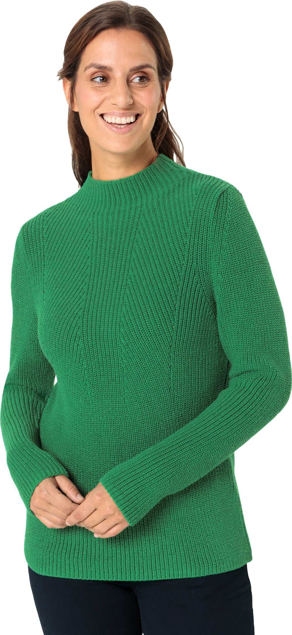 Emilia Parker Stehkragenpullover mit effektvollem Patentstrick