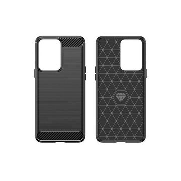 CoverKingz Handyhülle Hülle für OnePlus Nord 2T 5G Handyhülle Silikon Case Cover Bumper 16,25 cm (6,4 Zoll), Handyhülle Bumper Silikoncover Softcase Carbonfarben