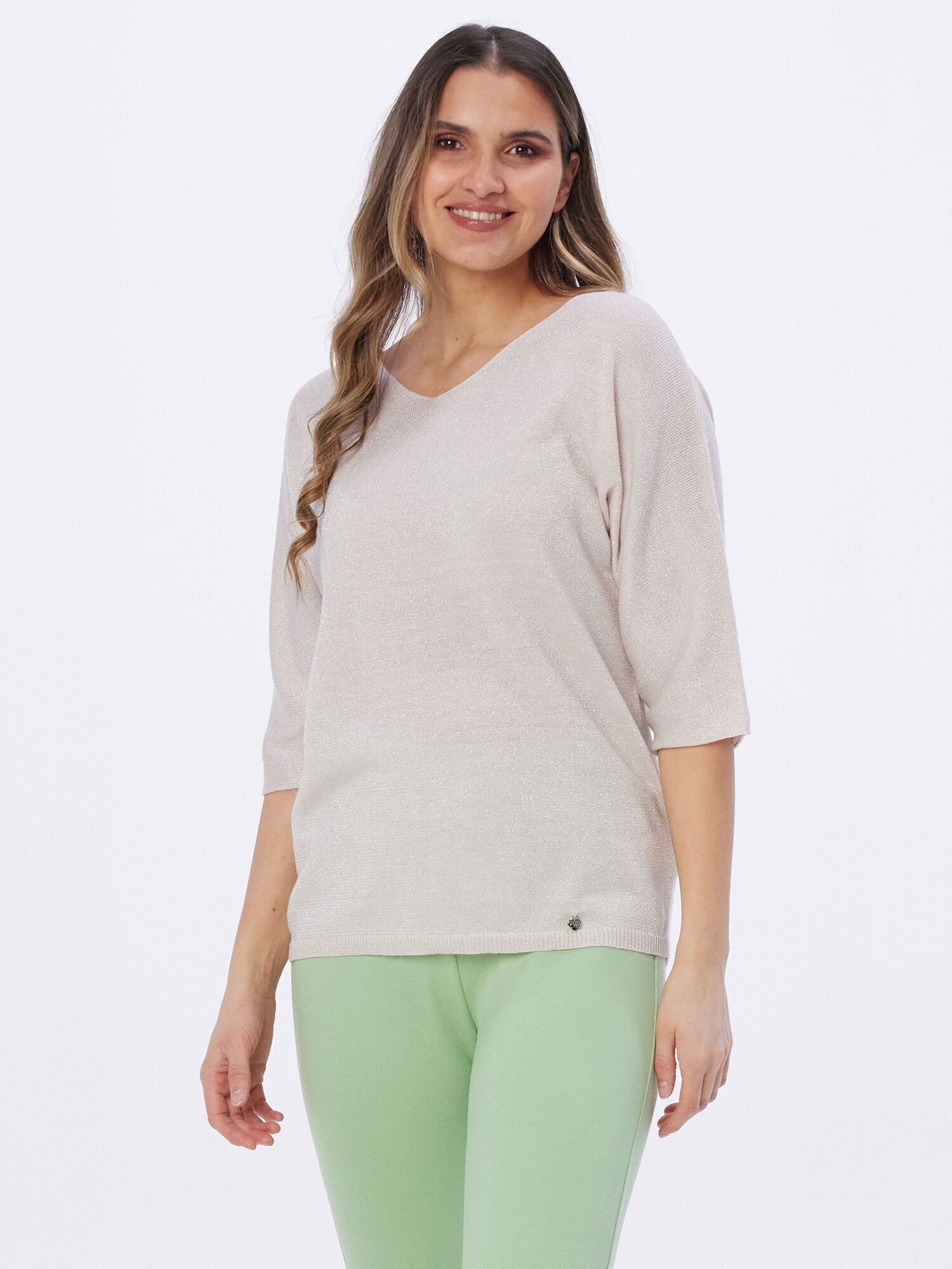 Christian Materne Strickpullover 3/4-Arm-Shirt Figurumspielend mit günstig online kaufen