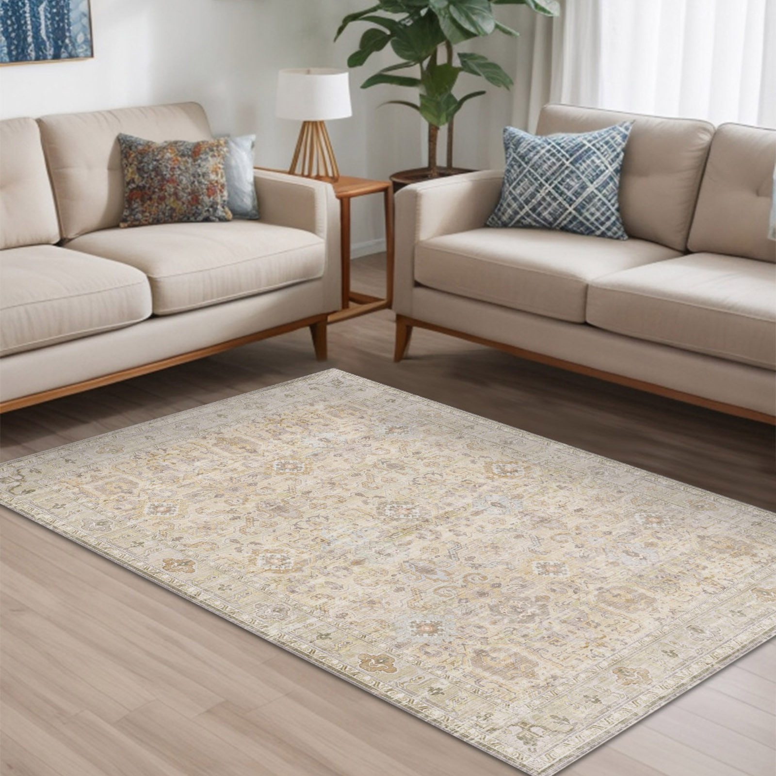 Bamyum Teppich Ryella Teppich mit Chenille Druck, Waschbarer Antibakteriell günstig online kaufen