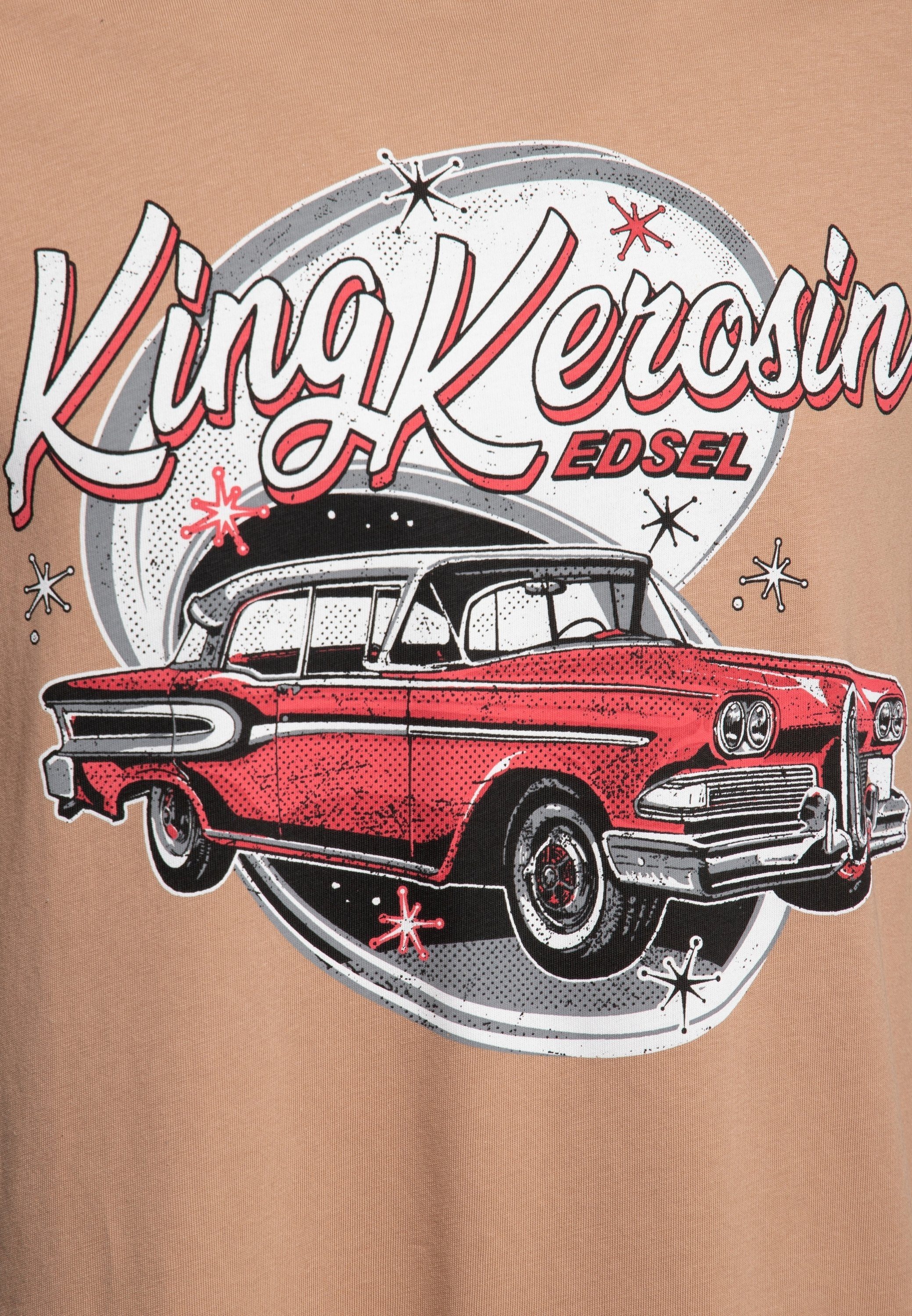 Car Print-Shirt latte mit Artwork macchiato - Classic KingKerosin Edsel