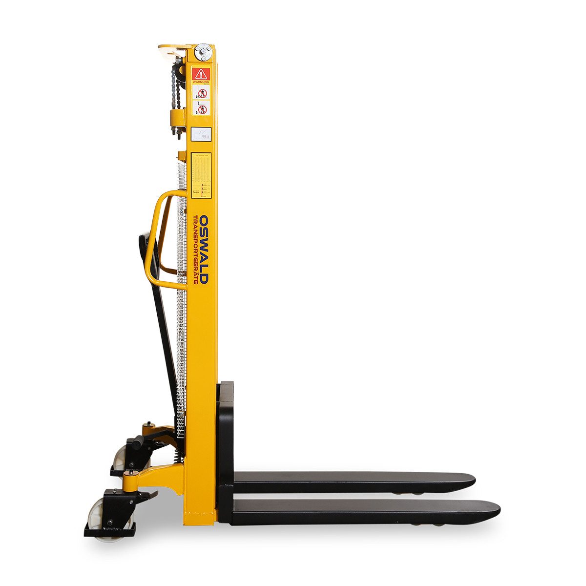 OSWALD Transportgeräte Gabelhubwagen Hochhubwagen HS1525 mit Quicklift 1,5 t Tragkraft, 2500 mm Hubhöhe, (HS1525)