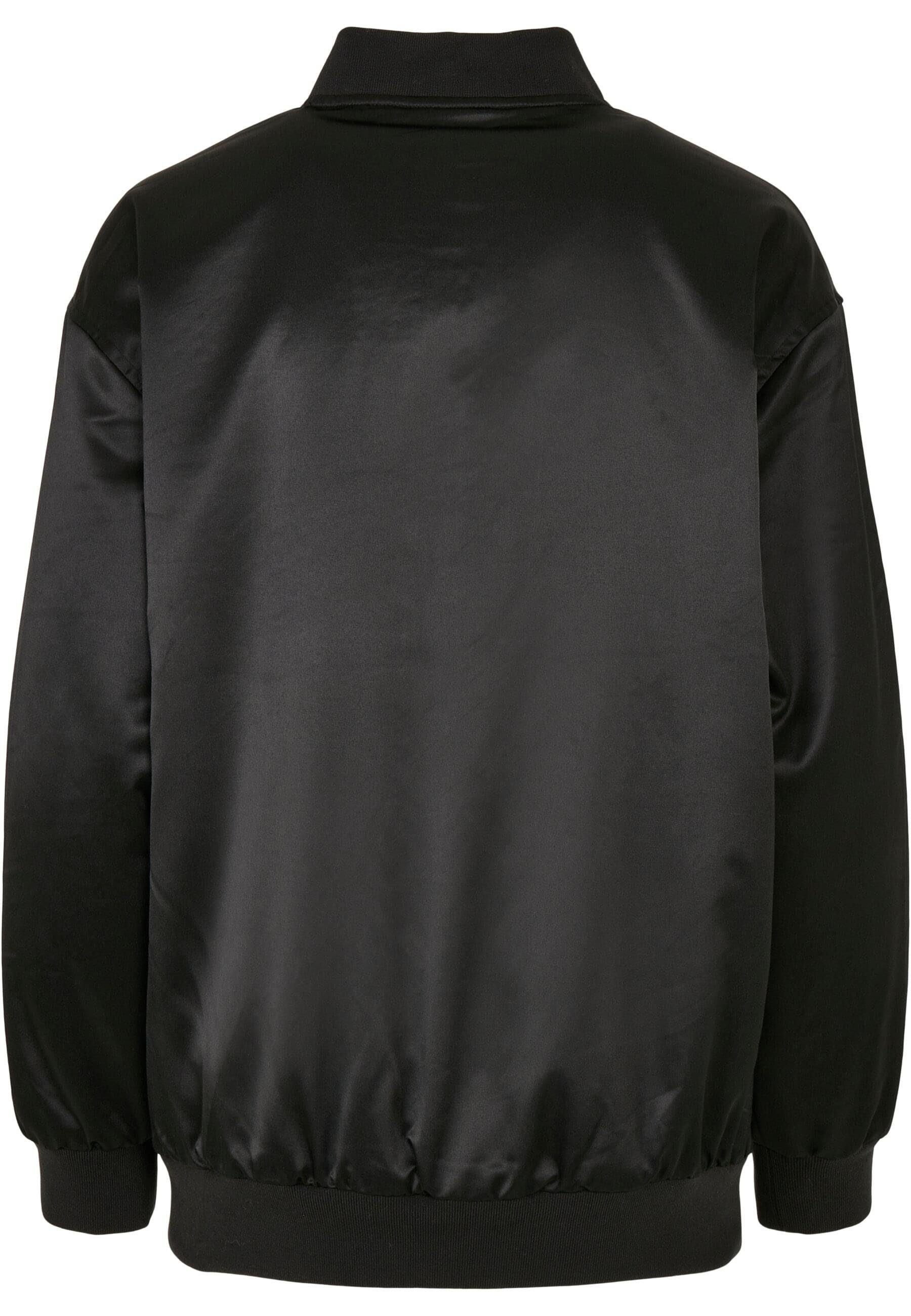 Damen Sommerjacke URBAN (1-St) Bomber black Oversized CLASSICS Ladies Jacket Satin