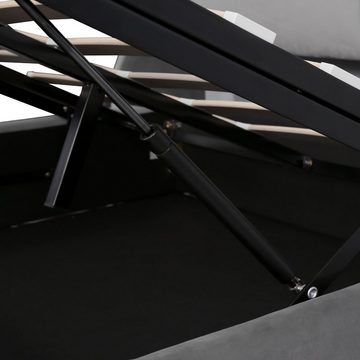 OKWISH Polsterbett Ohrform,Kissenkopfteil hydraulisches (140x200 CM Ohne Matratze), Moderner, minimalistischer Stil, wunderschöne Atmosphäre.