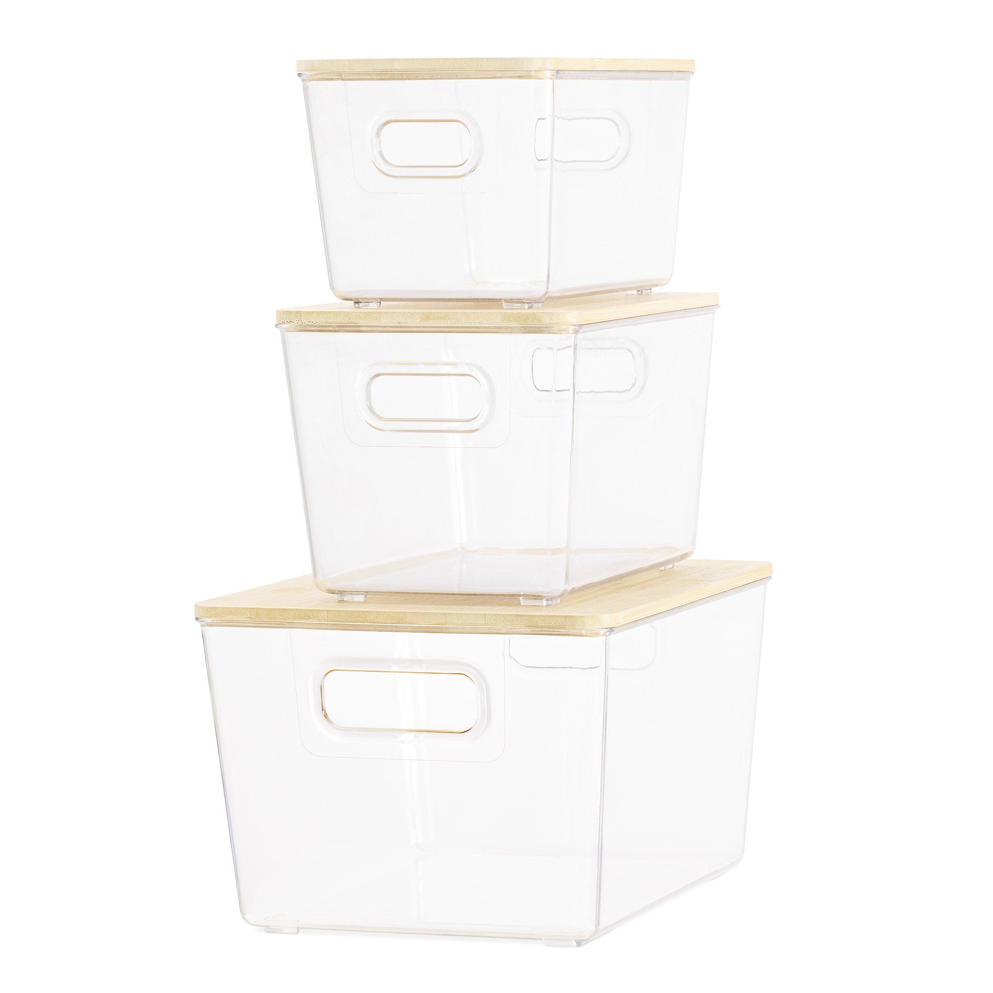 PET - Lebensmittel Vorratsdose Kühlschrank Set Navaris Boxen, Aufbewahrung 3x Organizer für