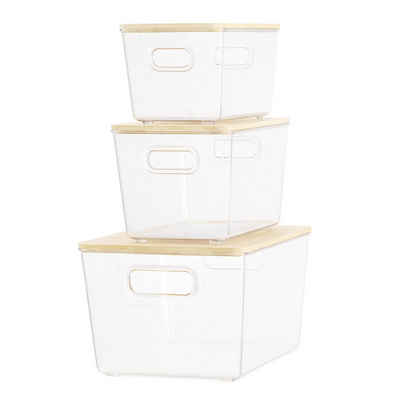 Navaris Vorratsdose Kühlschrank Organizer Set für Lebensmittel - 3x Aufbewahrung Boxen, PET, (1-tlg)