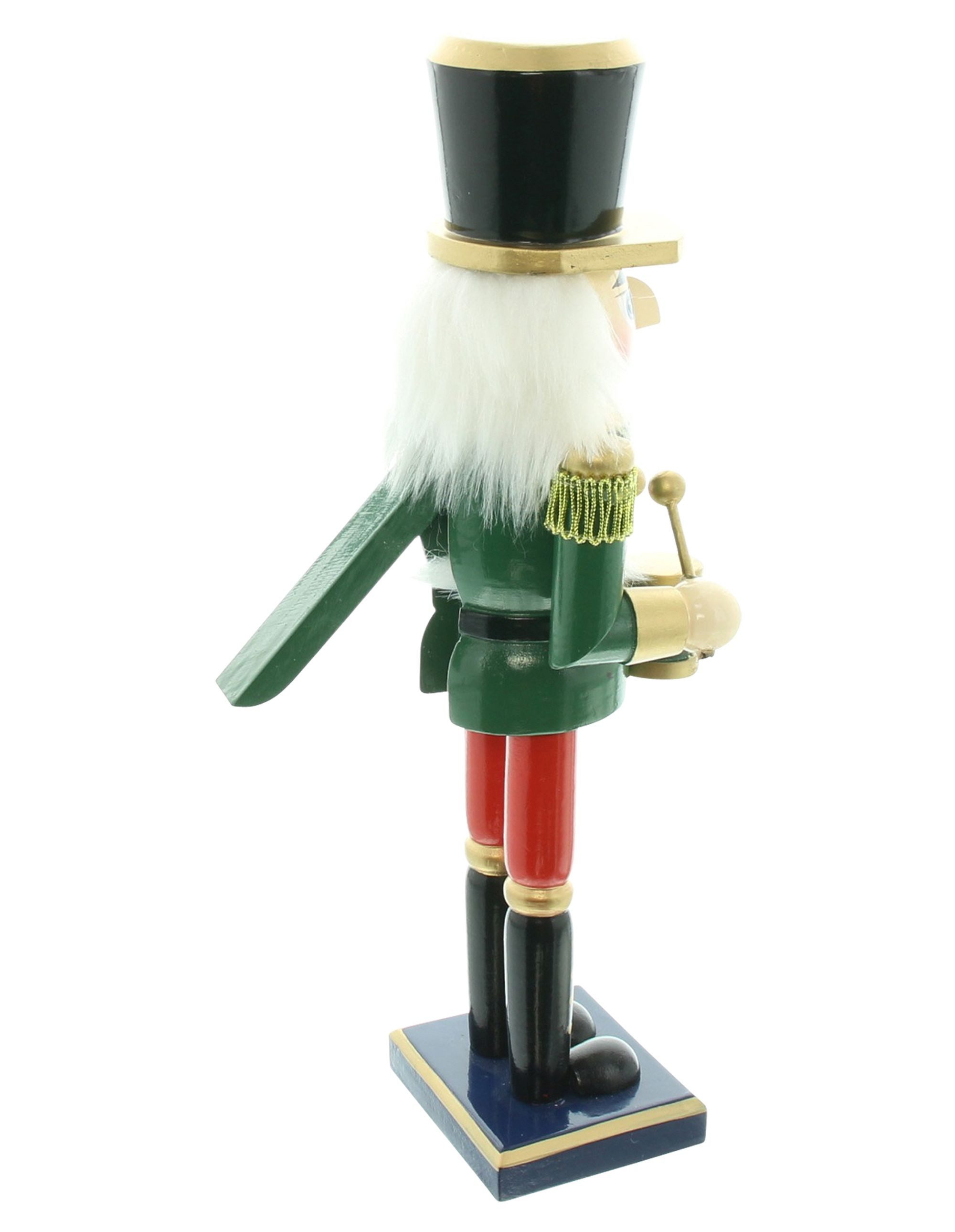 Dekoleidenschaft Nussknacker Dekofigur "Trommel" aus Holz, 30cm hoch, traditionelle Weihnachtsdeko, Weihnachtsfigur, Soldat, Nutcracker Statue, Christmas Decoration