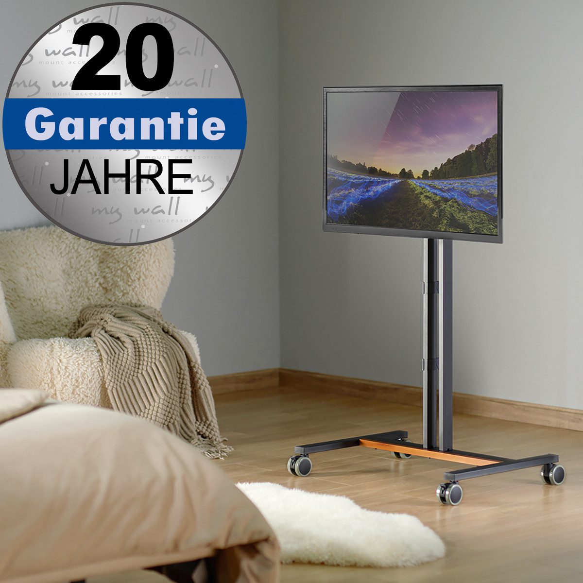 my wall TV-Standfuß HP121L, (bis 55 Zoll, TV Ständer mit montierbaren Rollen)