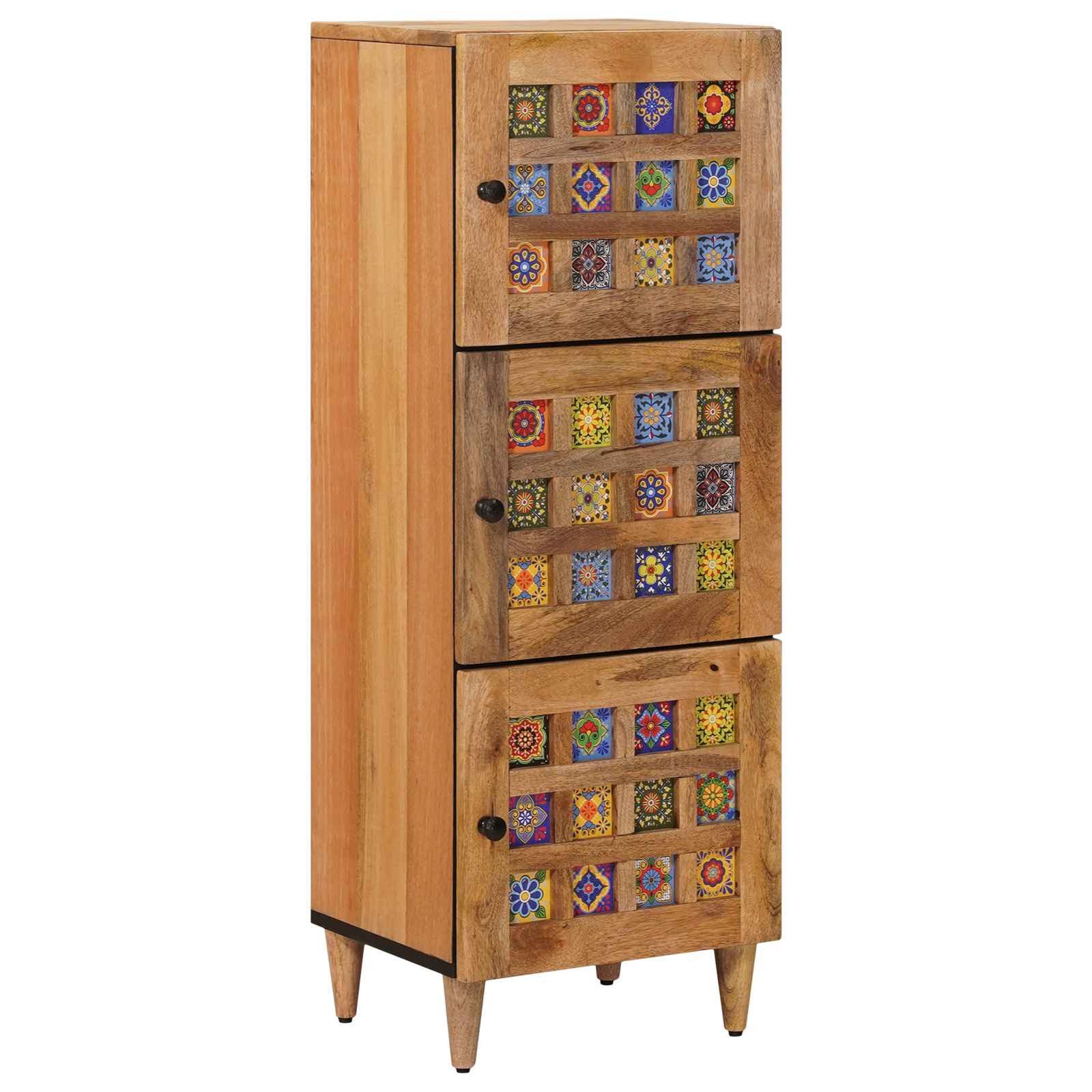 vidaXL Highboard Highboard Natur 40 x 33 x 110 cm Massivholz (1 St)