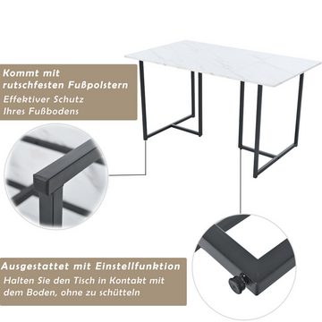 MODFU Esstisch Esszimmertisch rechteckig (Küchentisch Gestell aus Metall, Küchentisch mit verstellbaren Füßen)