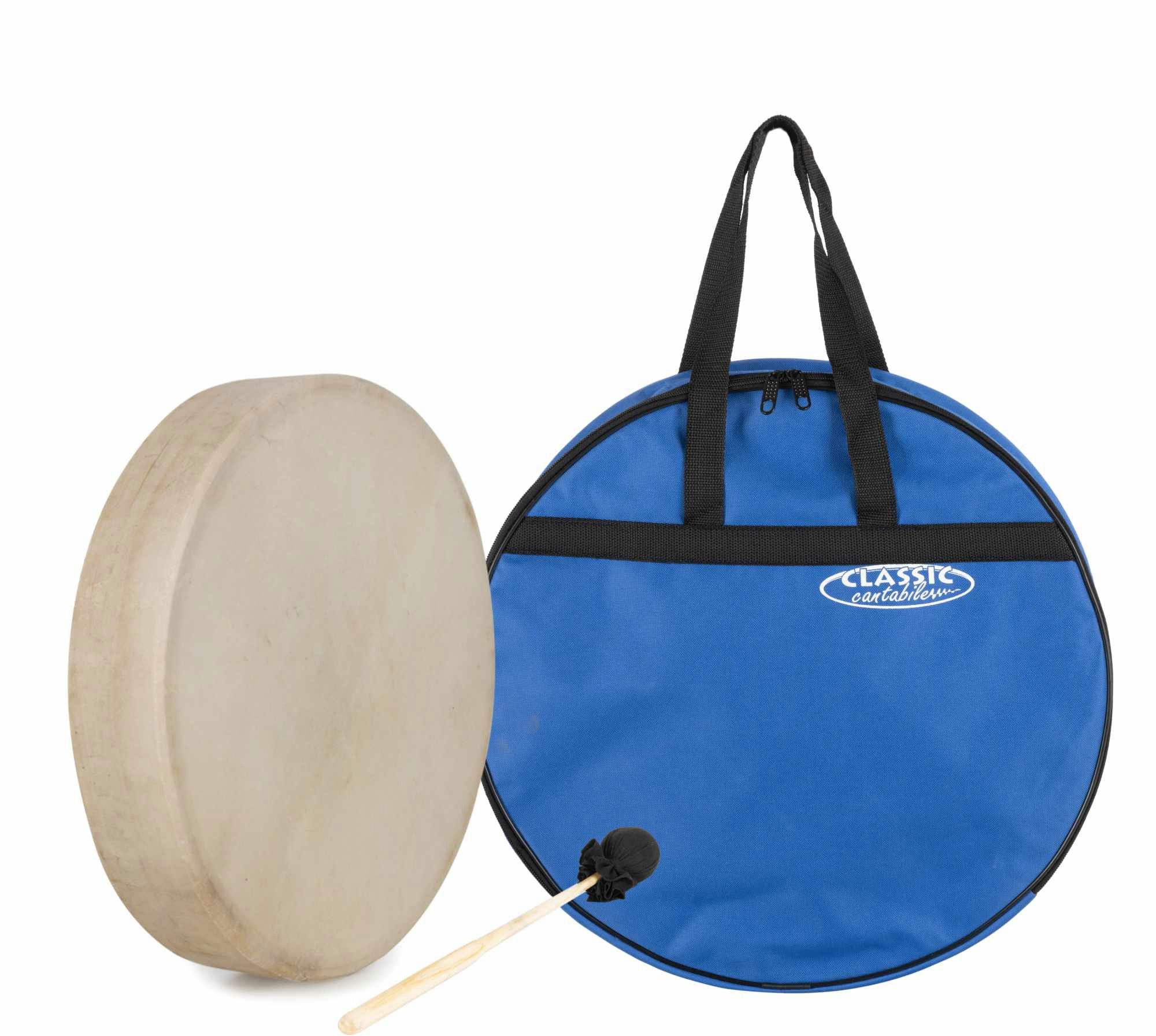 Classic Cantabile Handtrommel Schamanentrommel mit Ziegenfell bespannt - Handtrommel,SD-16, 3-St., Inkl. Schlägel und Tasche, Anregende Wirkung - Mit Haltevorrichtung