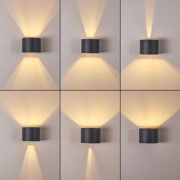 hofstein Wandleuchte »Vaccina« moderne Wandlampe aus Metall in Anthrazit, ohne Leuchtmittel, 2700 Kelvin, mit verschiedenen Lichteffekten, Up & Down Leuchte, G9 max., 350 Lumen