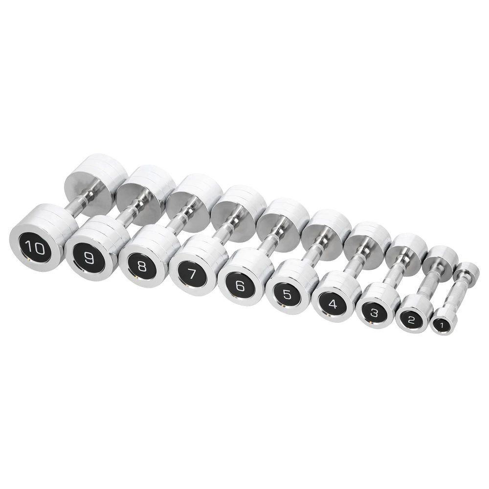 HMS Kurzhantel Hantelpaar Fitnesshanteln Krafttraining, (Spar-Set, 17, 2 cm gerändelt), verchromter Stahl, gerändelter Griff, 2er-Set