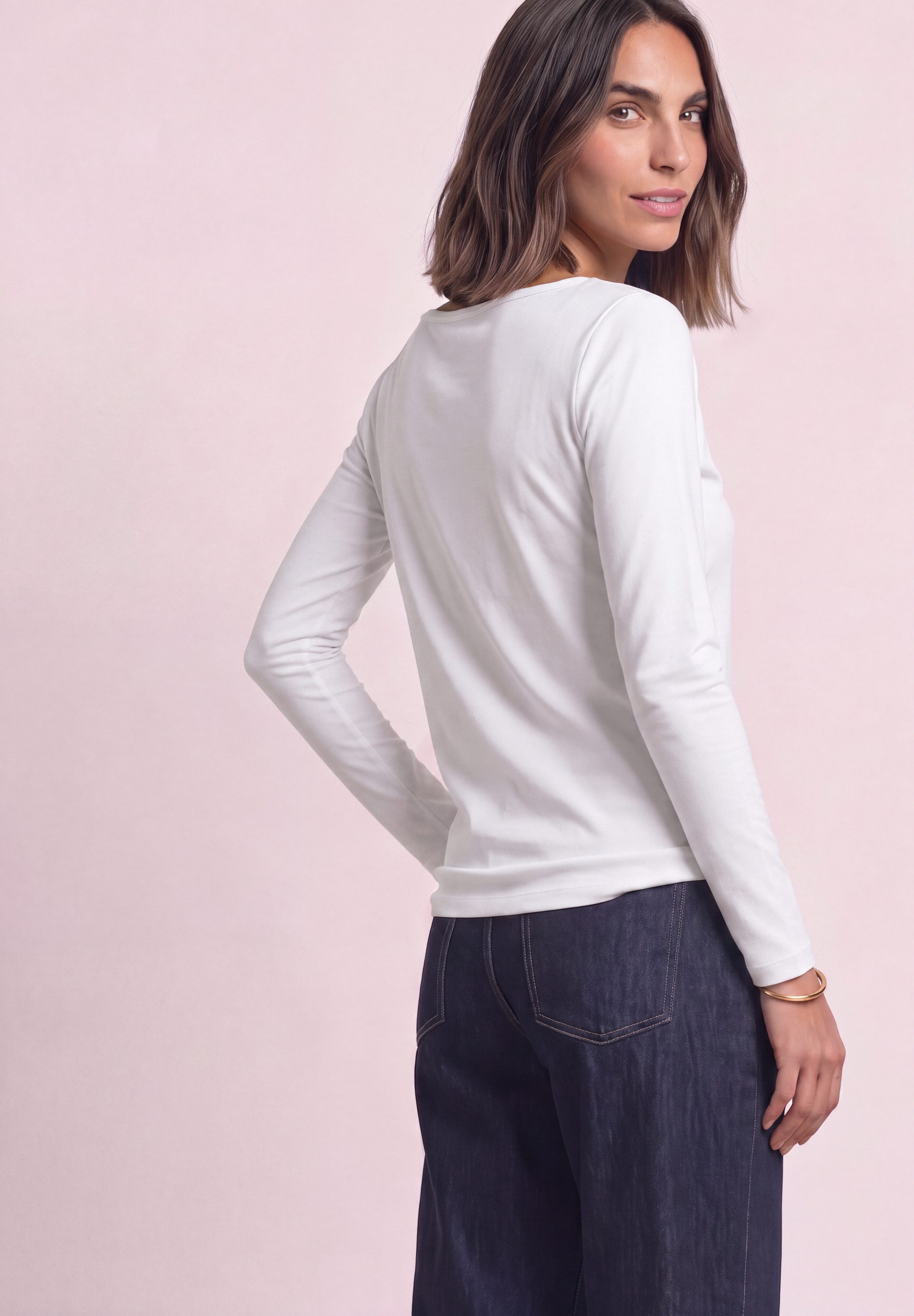 STREET ONE Langarmshirt mit U-Boot-Ausschnitt