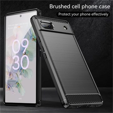 CoolGadget Handyhülle Carbon Handy Hülle für Google Pixel 6a 6,1 Zoll, robuste Telefonhülle Case Schutzhülle für Pixel 6a Hülle