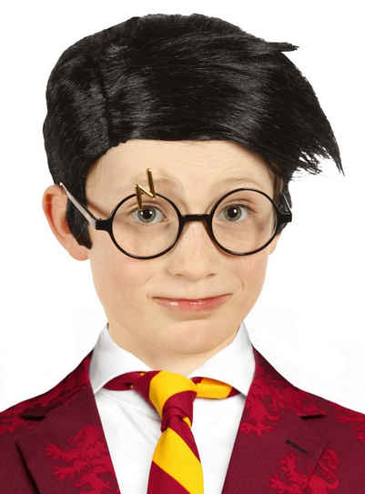 Sun Staches Kostüm Harry Potter Brille mit Blitz, Brille mit Blitznarbe für kleine Potter-Fans