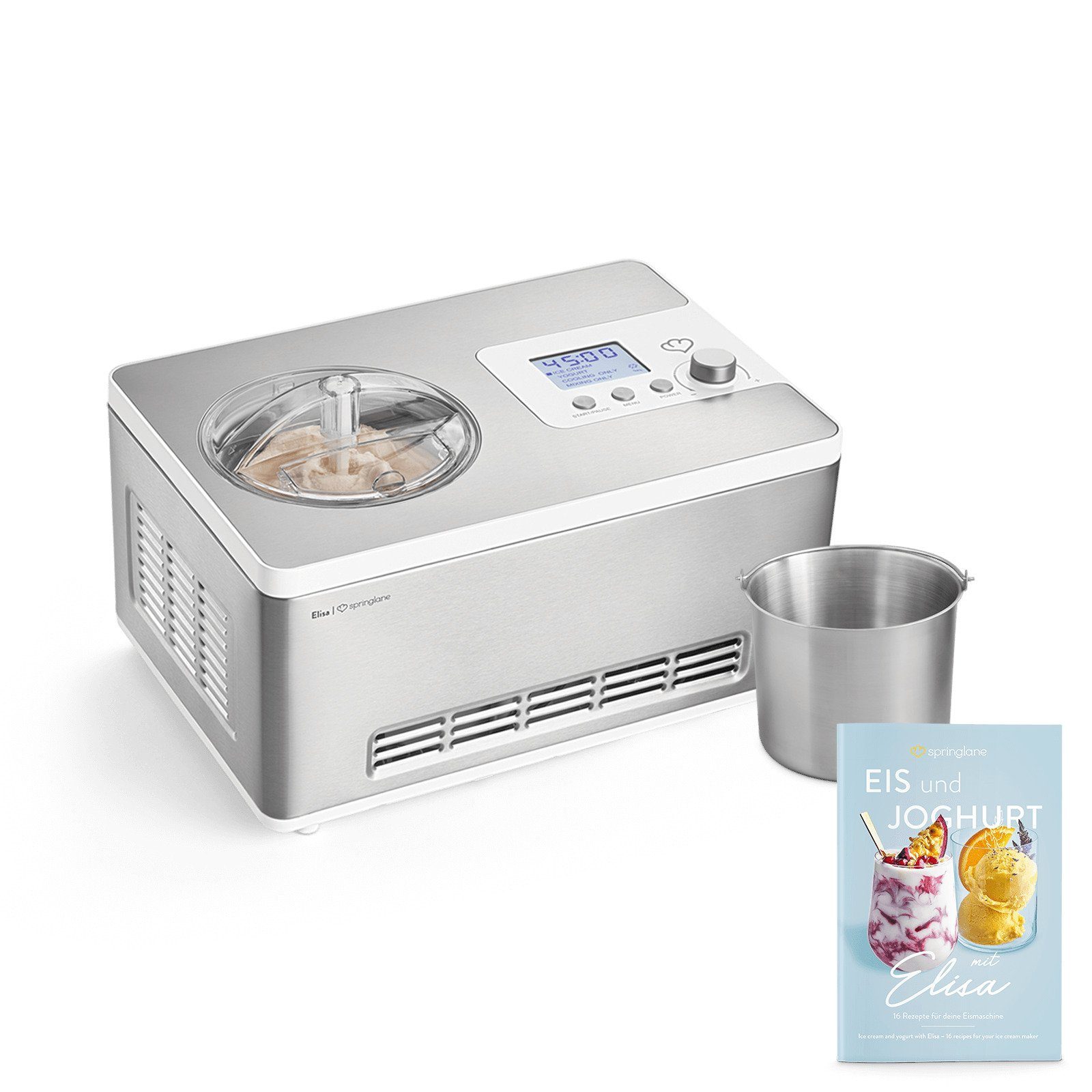 Springlane Eismaschine & Joghurtbereiter mit Kompressor, inkl. Rezeptheft,  2 l, 180 W, Elisa online kaufen | OTTO