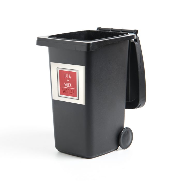 MuchoWow Wandsticker Idee + Arbeit = Erfolg" - Sprichwörter - Zitate (1 St) Mülleimer-aufkleber Mülltonne Sticker Container Abfalbehälter