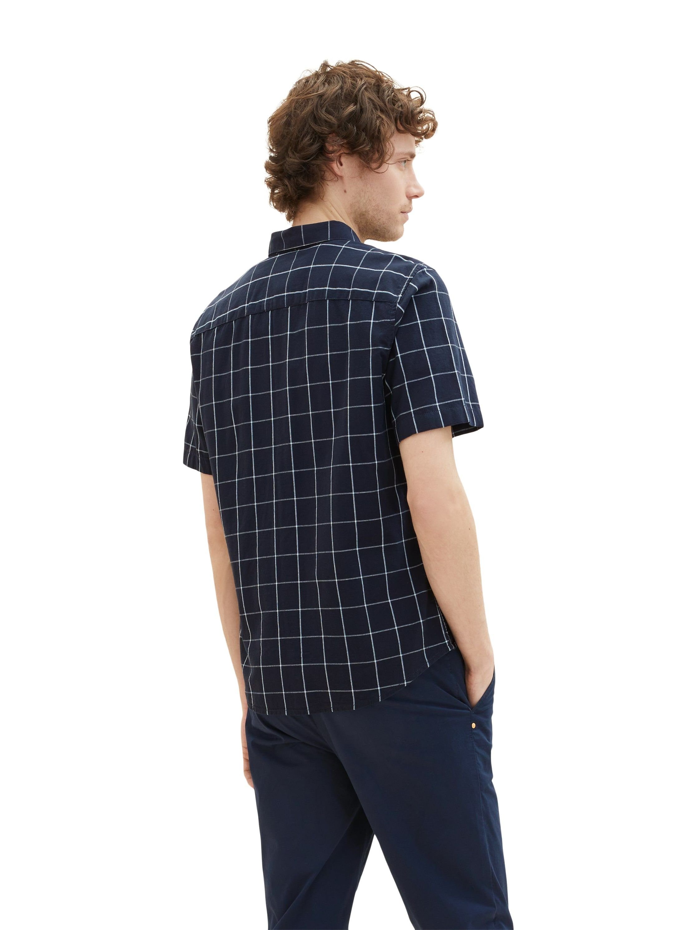 TOM TAILOR Kurzarmshirt navy check