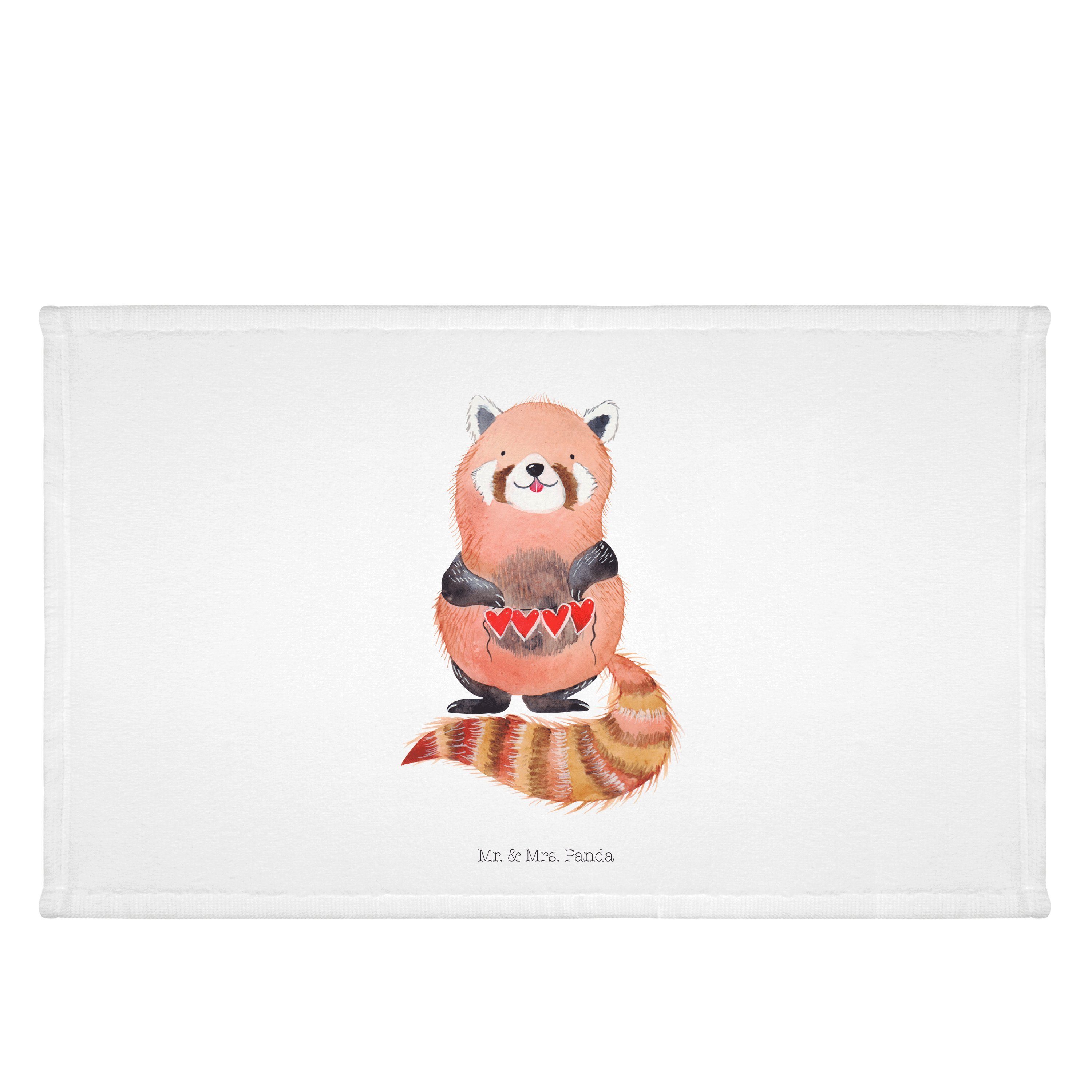 Handtuch Roter Panda - Weiß - Geschenk, Sport Handtuch, Gute Laune, Tiermotive