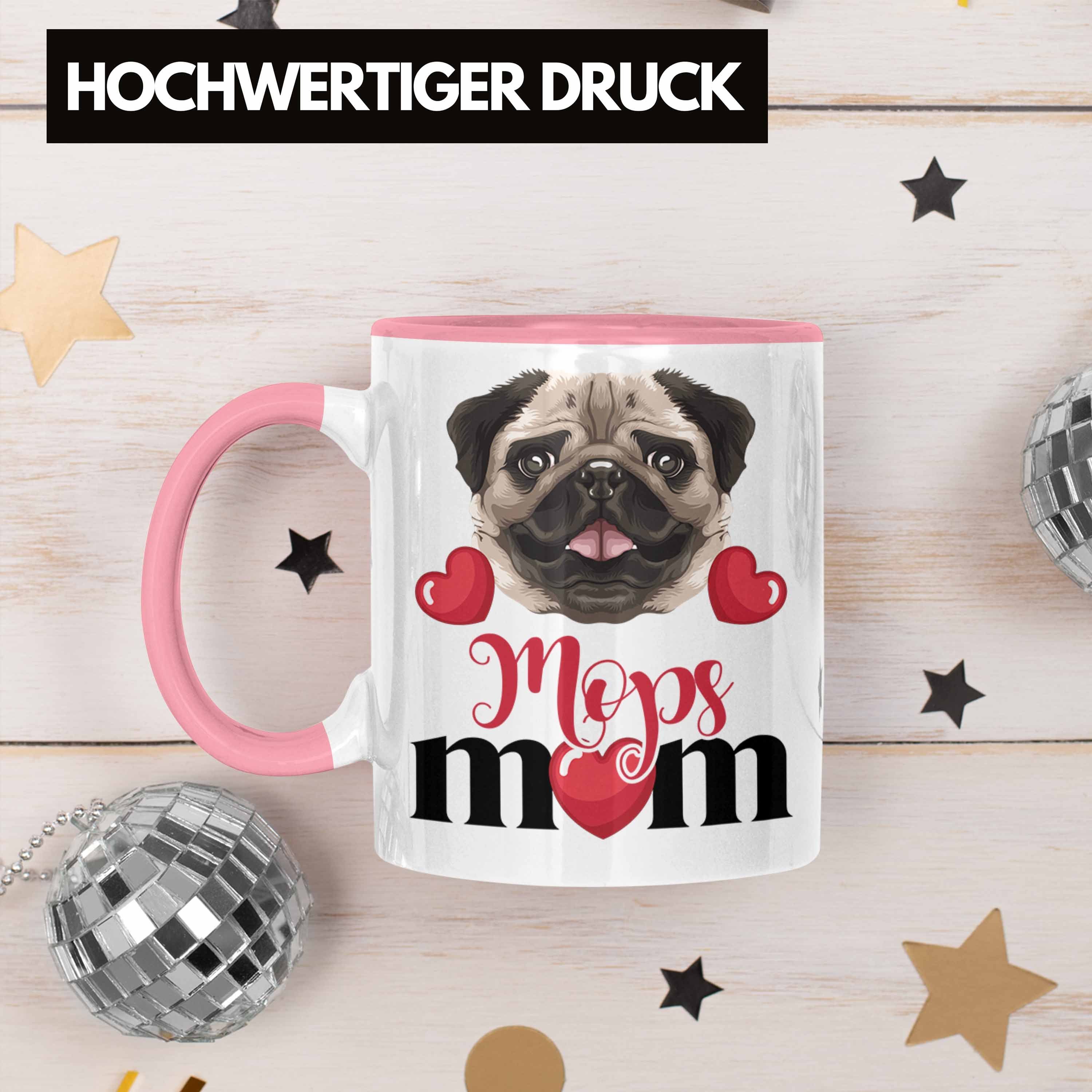 Trendation Tasse Mops Besitzer Mom Mama Tasse Geschenk Lustiger Spruch Geschenkidee Mop