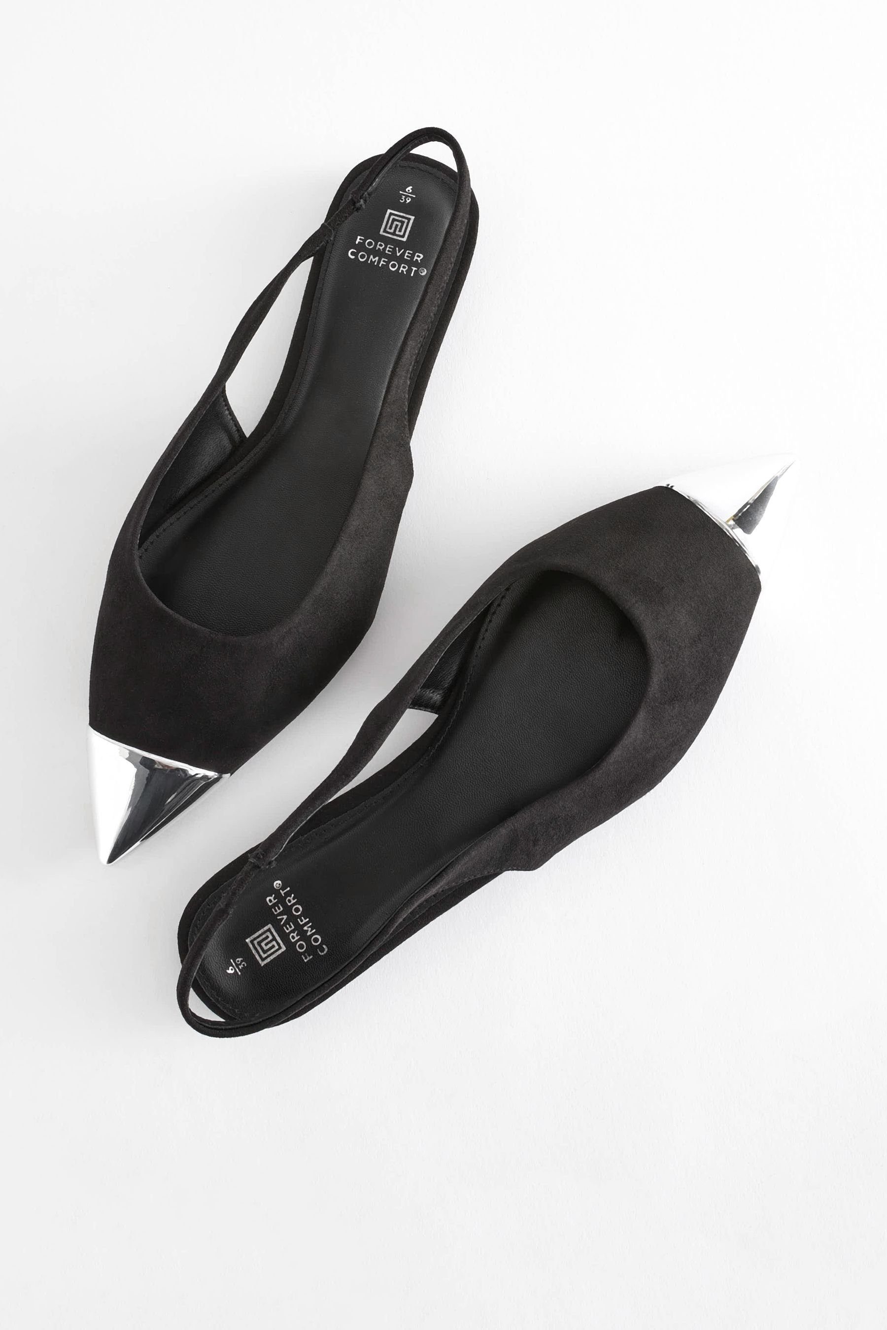 Next Forever Slingback, Black Metallic-Zehenkappe Slingsandale Comfort® (1-tlg)