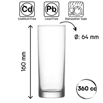 LAV Longdrinkglas Liberty Premium: 6x 360ml Set für Soft Drinks & Cocktails, Glas