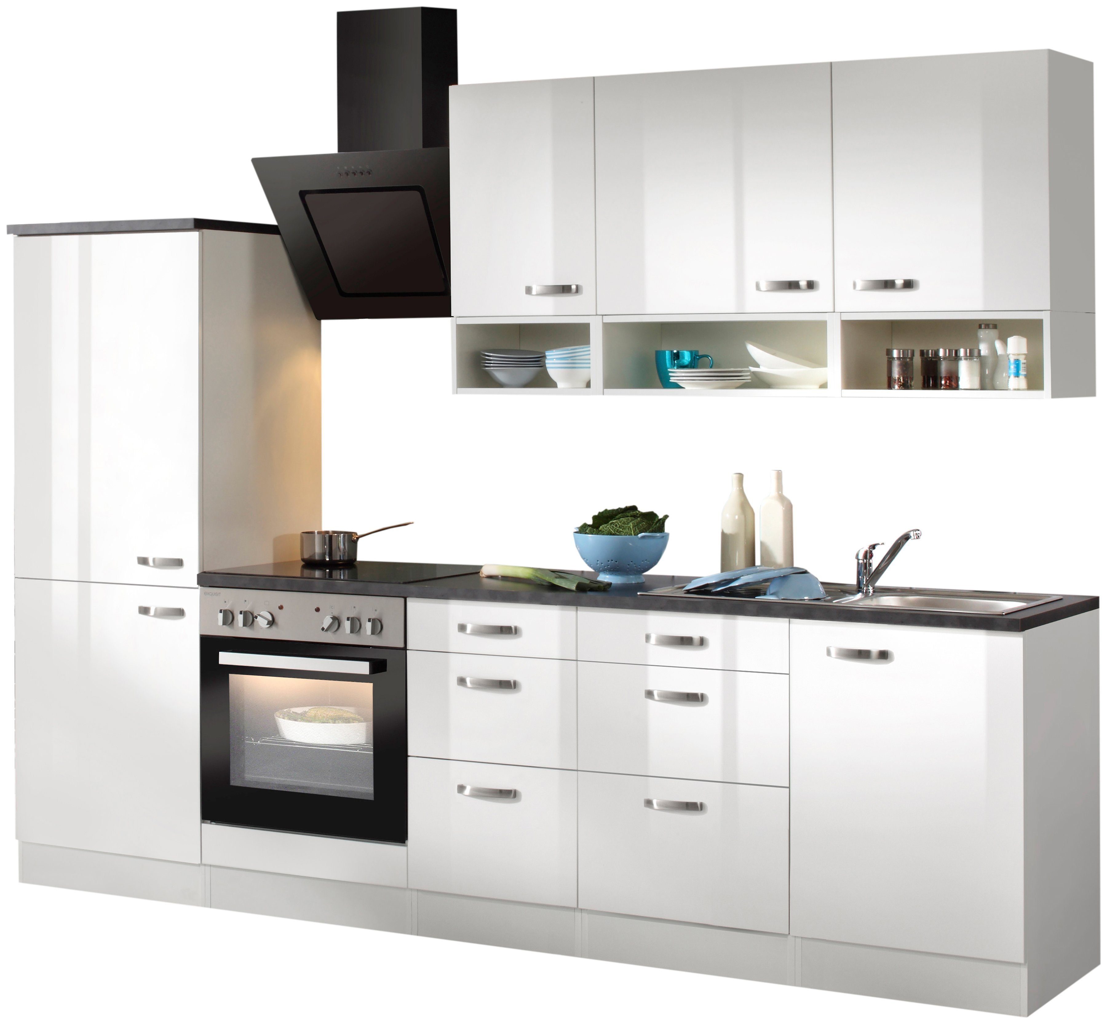OPTIFIT Küchenzeile mit 270 Küchenzeile mit Einbaugeräte-Set cm, Lagos, Breite E-Geräten