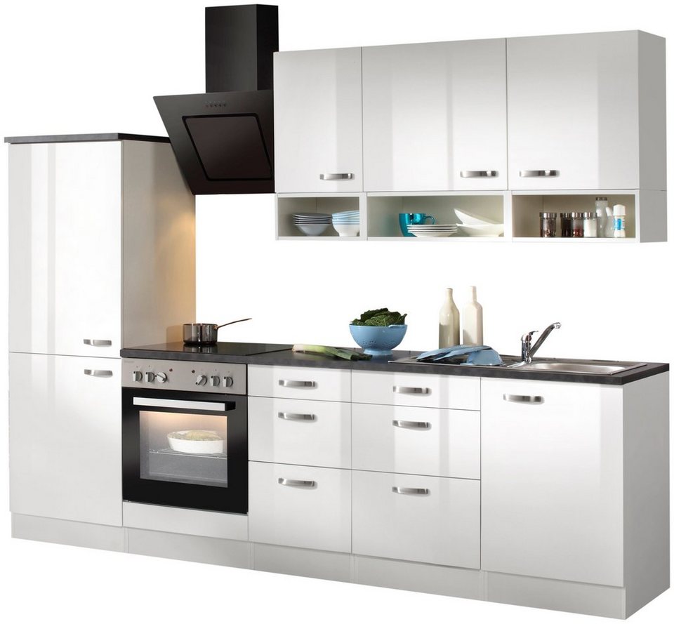 OPTIFIT Küchenzeile Lagos, mit E-Geräten, Breite 270 cm, Küchenzeile mit  Einbaugeräte-Set
