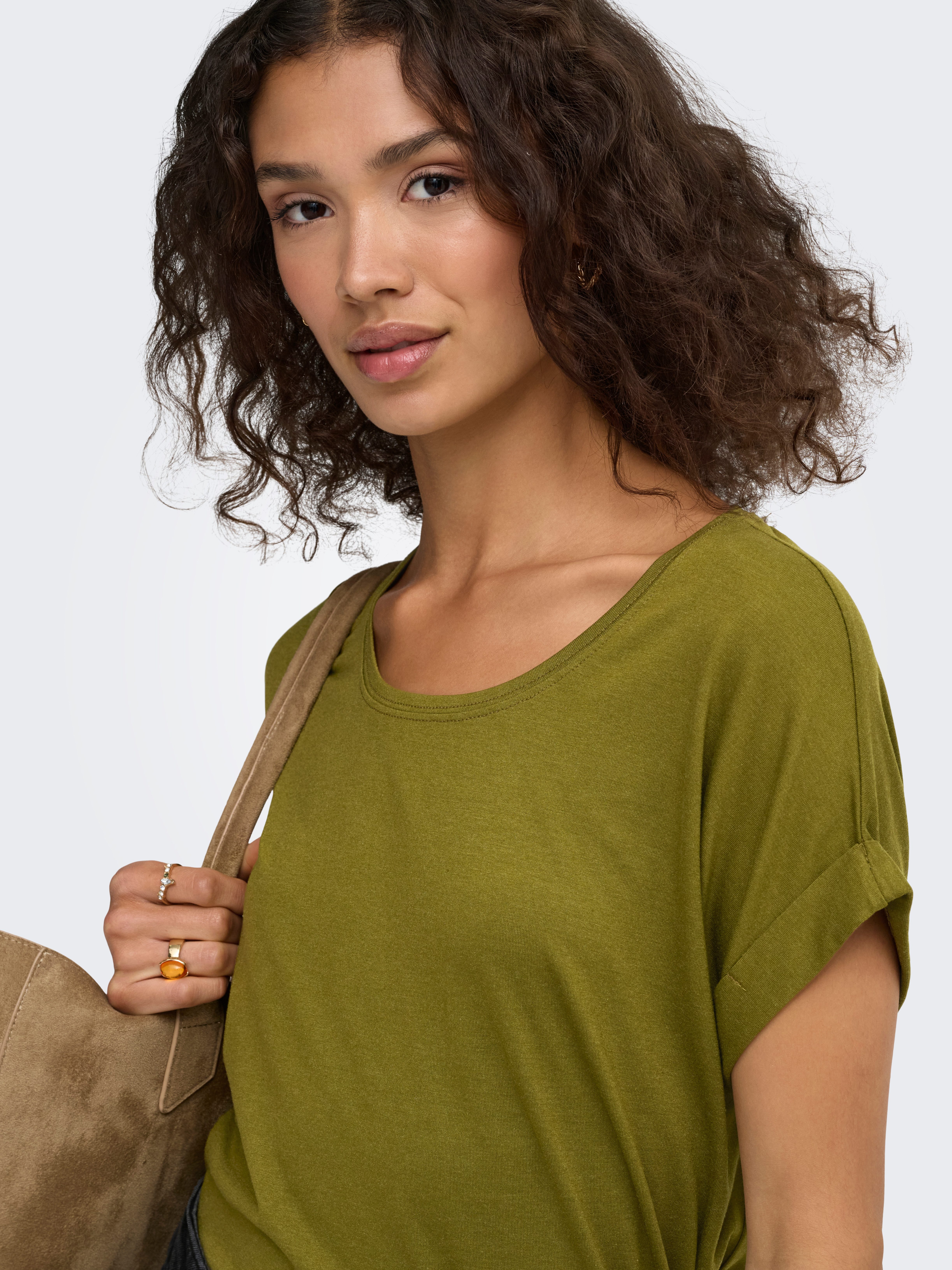 ONLY T-Shirt ONLMOSTER – Kurzarmshirt mit Aufschlag und klassischem Look Viskosemischung, regular fit