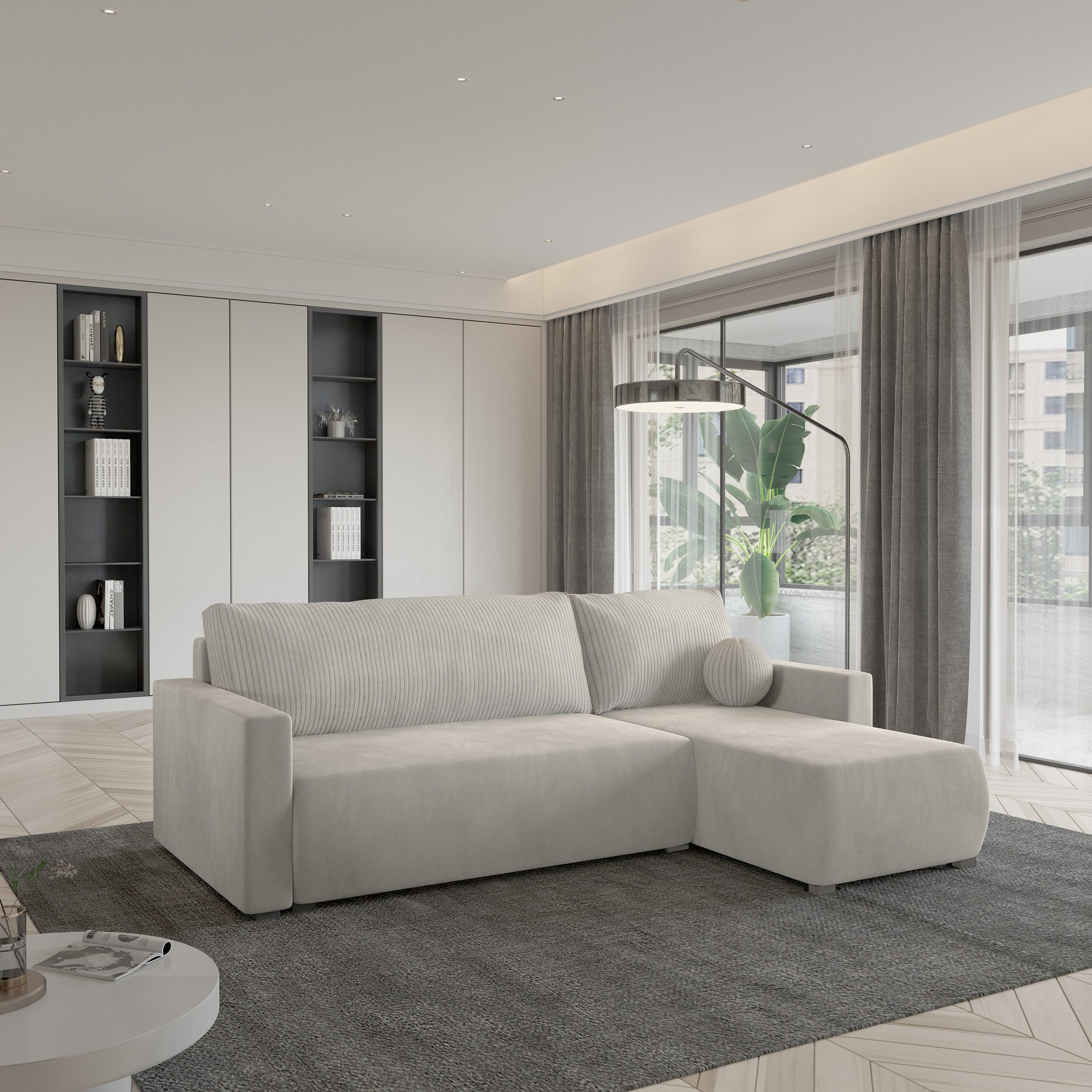 Masseno Ecksofa SORGE mit Schlaffunktion L-Form, Sofa mit Bettkasten
